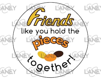 Friends Thank You "Pieces" Themed Tag