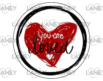 Heart "You Are Loved" Hand Lettered Tags