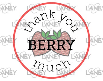 Strawberry Thank You Tag: Berry Much Design (PDF)
