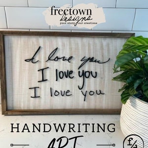 I Love You Family Handwriting Art | 3D Custom Hand-Drawn Wooden Sign | Kids Drawing Sign