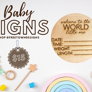 Baby Name Sign, Birth Stats Sign, Baby Name Announcement, Hospital Name Sign, Newborn Name Wood Sign, Baby Shower Gift for Newborn, Keepsake