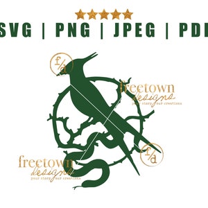 The Ballad of Songbirds and Snakes SVG | Arquivo digital inspirado no livro The Hunger Games | Citação do logotipo do livro Fandom PNG JPG