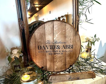 Libro de visitas de boda auténtico de Bourbon Barrel Head