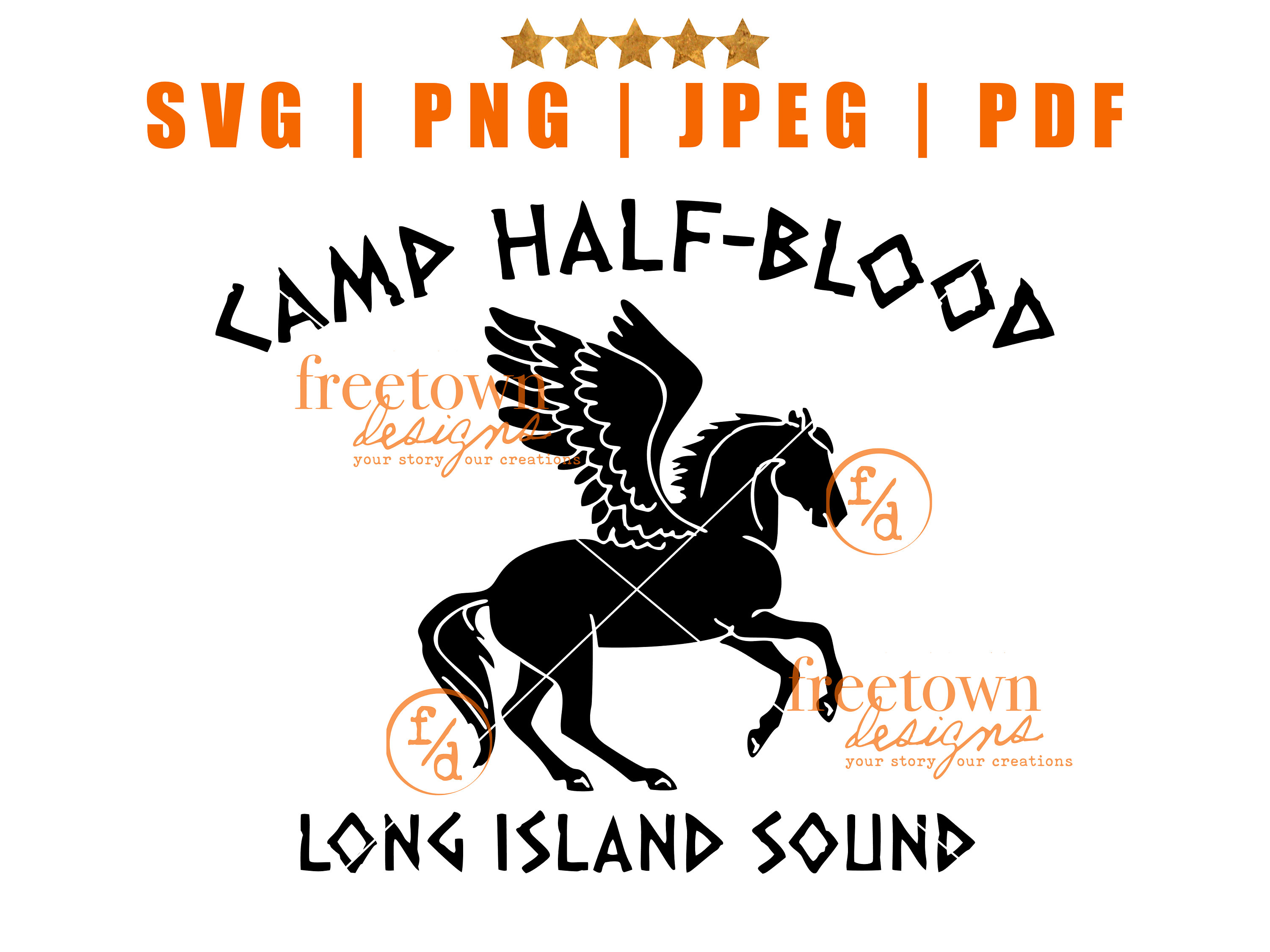 Camp halfblood Svg Included Pegasus And Long Island Sound