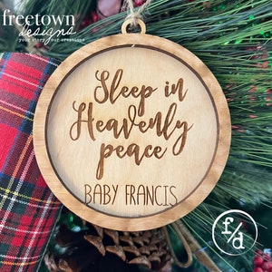 Sleep In Heavenly Peace Baby Miscarriage Memorial Gift | Stillborn Memory Christmas Gift | Heaven Memorial Tree Ornament
