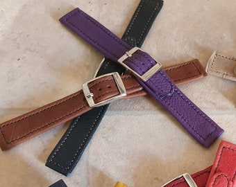 Genuine leather watch strap, wrist from 7.49 to 8.26 inch