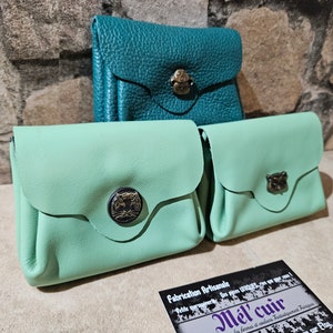 porte monnaie "triple poche" vert