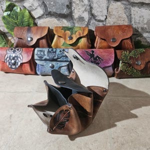 porta-moedas decorado "triplo bolso"