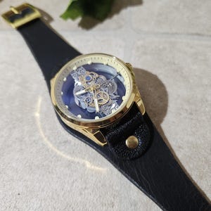 „Steam Punk“-Uhr, Echtlederarmband