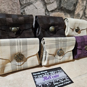 borsa a quadretti "tripla tasca"