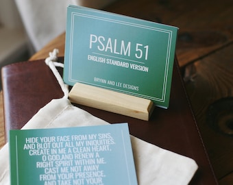 Psalm 51 Verse Cards, ESV, Scripture Cards, Bible Memory Cards, Notecards, Christian Gift, Bible Verse Cards
