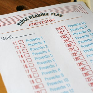 Proverbs Reading Plan, Bible Reading Plan for Kids, Printable Bible Reading Plan - Etsy