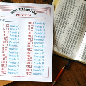 Proverbs Reading Plan, Bible Reading Plan for Kids, Printable Bible Reading Plan - Etsy