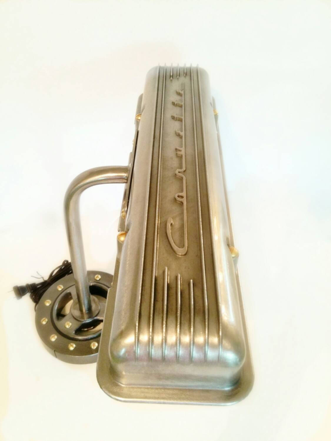 Corvette Valve Cover Lamp with Brass Accents Desk Metal Car Etsy