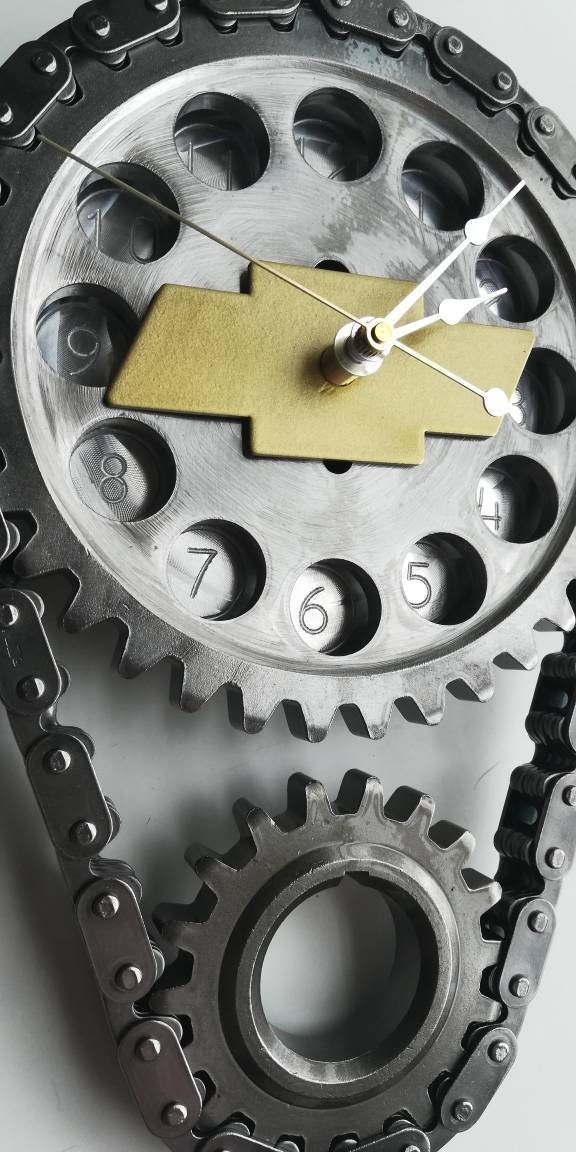 Bow Tie Chevrolet Chevy Duramax Timing Gear Wall Metal Clock Etsy