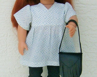 5 piece tunic top and leggings  set  made to fit 18 inch  dolls like American Girl and Our Generation  For ages 6 & up