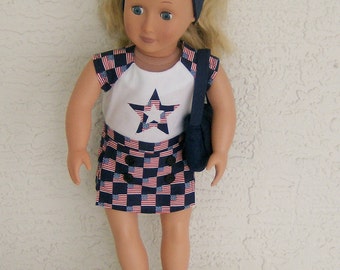 6 piece patriotic outfit for American Girl and Our Generation dolls  For ages 8 & up