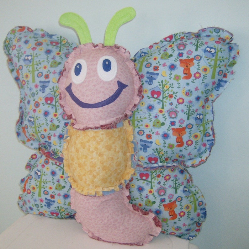 Price Drop Children S Butterfly Rag Pillow Pet Etsy