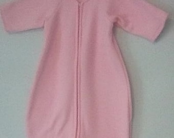 12 month size fleece pink Baby Bunting /  sack