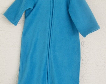 Child's size 12 months aqua fleece  hooded bunting