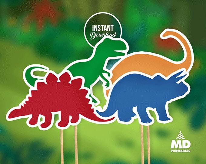 Dinosaurs Printable Center Piece Package Birthday Party Theme - Etsy