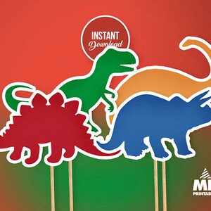 Dinosaurs Printable Center Piece Package, Birthday Party Theme Favors ...