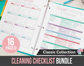 Modern Cleaning Checklist Bundle - Instant Download! 16 pages in PDF format ready to print at home!