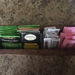 Rustic Wooden Tea box, tea organizer, kitchen organizer box image 4