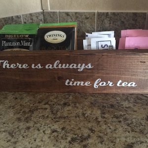 Rustic Wooden Tea Box, Tea Organizer, Kitchen Organizer Box - Etsy