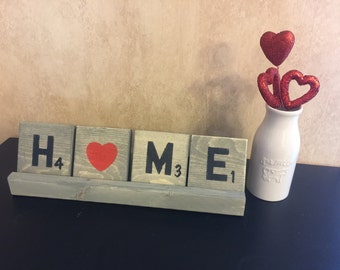 Scrabble Tile Reversible Love and Home Includes stand