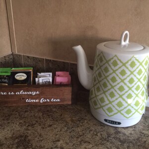 Rustic Wooden Tea box, tea organizer, kitchen organizer box image 2