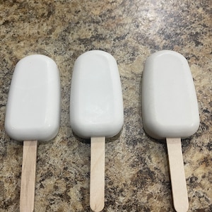 Set of 3 unfinished faux ice cream or popsicle bars, diy craft , tray decor