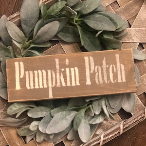 Cartel de madera de parche de calabaza, decoración de otoño, signo de otoño