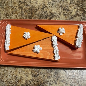 Faux Pumpkin Pie Slice , fall decor, thanksgiving decor