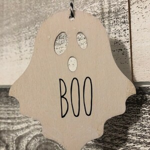 Ghost ornament, Halloween decor, Boo