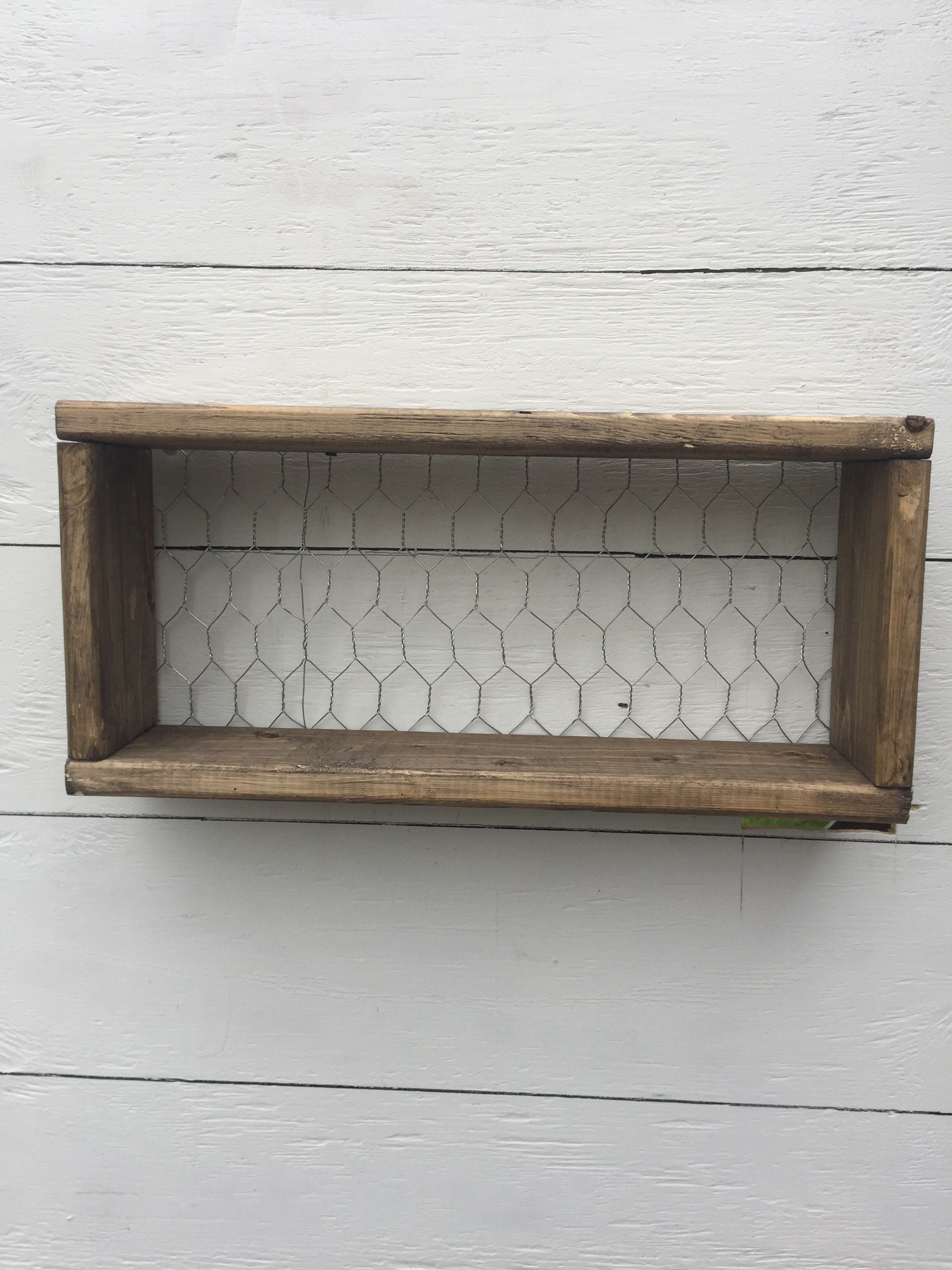 Chicken Wire Shelf Rustic Shelf Modern Farmhouse Decor Etsy