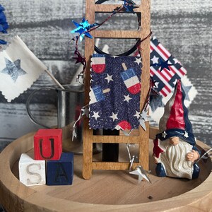 Patriotic mini ladder, tray decor, Fourth of July decor, tier tray decor