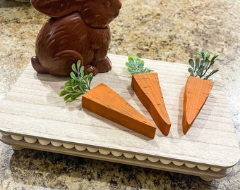 Set of 3 decorative carrots , Easter decor, wood carrots