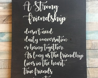 Friendship wooden sign, friend gift, bridesmaid gift, best friend sign