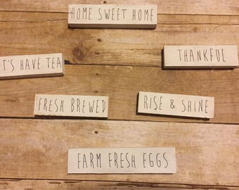 Mini block set - Farmhouse signs- shelf sitter- sweet n simple mini set- kitchen decor