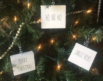Sweet & Simple christmas ornaments | Set of 3 | Farmhouse Christmas| Rae Dunn inspired