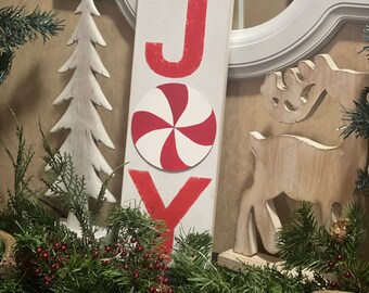 Joy Sign , 3d sign, Christmas sign, peppermint