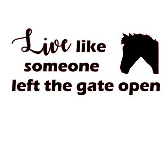 Live Like Someone Left The Gate Open Horse Car Decal
