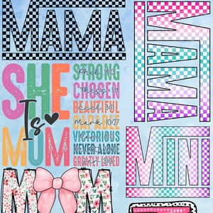Dtf Transfer, Dtf Gang Sheet,  Mother&#39;s Day Dtf Transfers, Mom Dtf Transfers, T-shirt Transfers, DTF Ready to Press, DTF Prints, Mom Prints