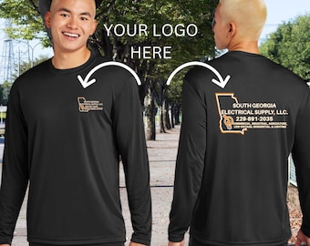 Custom Business Polyester Long Sleeve Shirts, Long Sleeve Performance Shirt, Personalized Logo Shirts, Marketing Business, Men Work Shirts