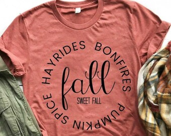 Fall Sweet Fall Tee | Autumn Leaves and Fall | Fall Shirt| Autumn Shirt| pumpkin shirt| thanksgiving shirt| halloween shirt|cute fall tee