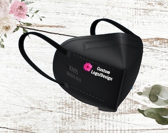 Custom Disposable Face KN95 Mask// Black// Personalize Mask// Personalized Face Mask// Face Mask// Guest// 50th Birthday Mask// Birthday