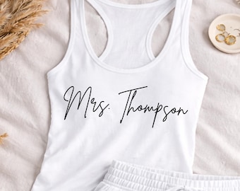 Custom Bride Tank, Bridal Gift, Mrs. Tank Top, Bridal Shower Gift, Engagement Gift, Future Mrs. Tank Top, Wedding Shower Gift, Bride Workout
