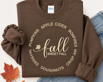 Sudadera de otoño, Sudadera de temporada de calabazas, Conjunto de otoño, Dulce otoño, Sudadera de otoño para mujer, Camiseta Hola otoño, Regalo para ella, Lindo