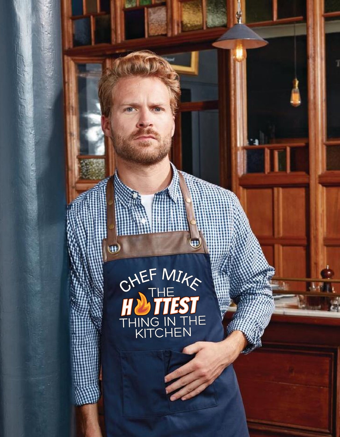 Apron for Him, Chef, Custom, Personalized, Hottest Thing in the Kitchen
